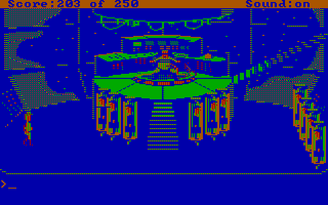 Space Quest II: Chapter II - Vohaul's Revenge IBM PC/Compatibles Screenshot: Vohaul prepares to execute his evil plan.