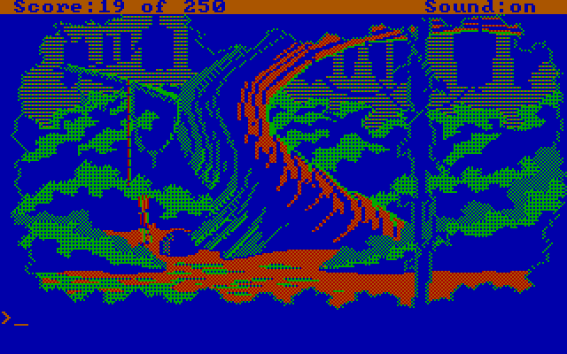 Space Quest II: Chapter II - Vohaul's Revenge IBM PC/Compatibles Screenshot: Lost in the woods.