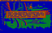 Space Quest II: Chapter II - Vohaul's Revenge for IBM PC/Compatibles - Roger examines a clearing.