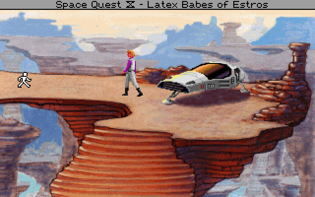 Space Quest IV: Roger Wilco and the Time Rippers IBM PC/Compatibles Screenshot: Arrived in Space Quest X.