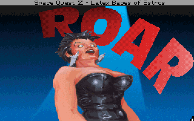 Space Quest IV: Roger Wilco and the Time Rippers IBM PC/Compatibles Screenshot: Roar! More trouble approaches...