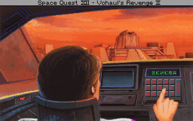 Space Quest IV: Roger Wilco and the Time Rippers IBM PC/Compatibles Screenshot: In a time pod; where to go?