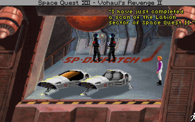 Space Quest IV: Roger Wilco and the Time Rippers IBM PC/Compatibles Screenshot: Ooh, some time pods...