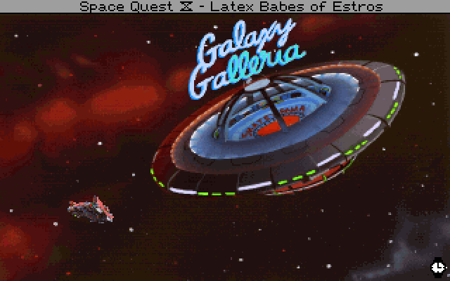 Space Quest IV: Roger Wilco and the Time Rippers IBM PC/Compatibles Screenshot: Welcome to the Galaxy Galleria!
