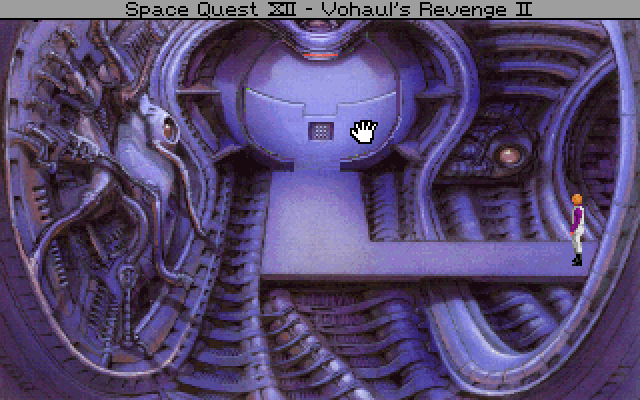 Space Quest IV: Roger Wilco and the Time Rippers IBM PC/Compatibles Screenshot: Hmm, what have we here? Our goal?