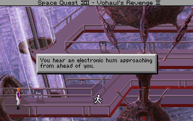 Space Quest IV: Roger Wilco and the Time Rippers IBM PC/Compatibles Screenshot: This place is like a maze...seems dangerous too!
