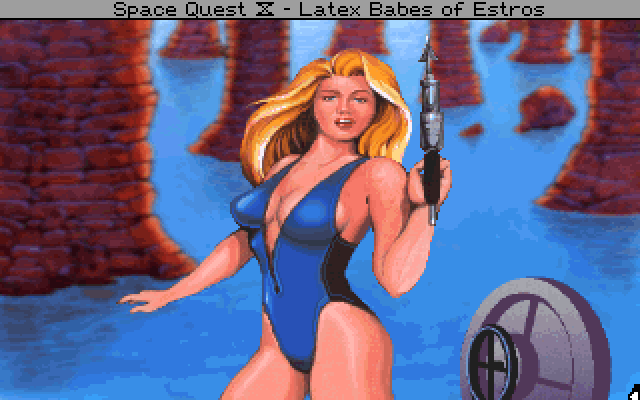 Space Quest IV: Roger Wilco and the Time Rippers IBM PC/Compatibles Screenshot: No one is ever happy to see Roger...
