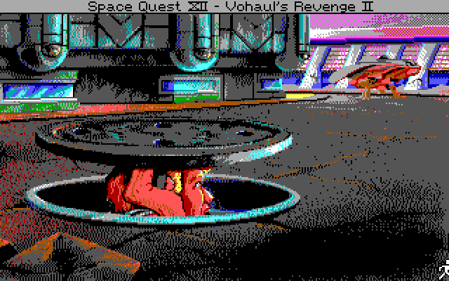Space Quest IV: Roger Wilco and the Time Rippers IBM PC/Compatibles Screenshot: Ah, a ship!