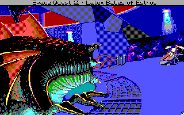 Space Quest IV: Roger Wilco and the Time Rippers IBM PC/Compatibles Screenshot: It's a giant sea slug!