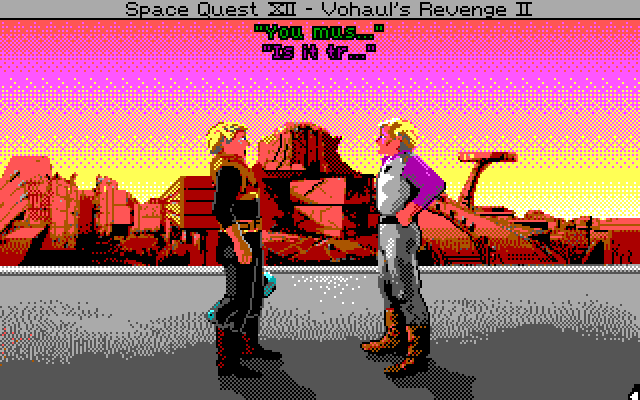 Space Quest IV: Roger Wilco and the Time Rippers IBM PC/Compatibles Screenshot: Time to clear some stuff up...