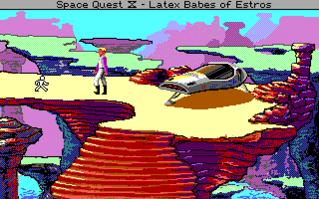 Space Quest IV: Roger Wilco and the Time Rippers IBM PC/Compatibles Screenshot: Arrived in Space Quest X...
