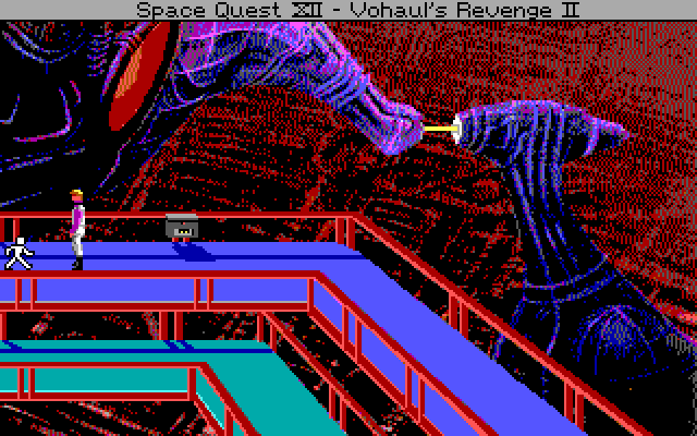 Space Quest IV: Roger Wilco and the Time Rippers IBM PC/Compatibles Screenshot: This place is like a maze!