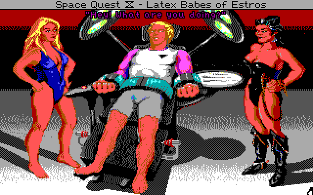 Space Quest IV: Roger Wilco and the Time Rippers IBM PC/Compatibles Screenshot: Things don't look good for Roger...