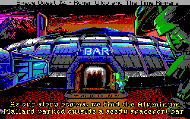 Space Quest IV: Roger Wilco and the Time Rippers IBM PC/Compatibles Screenshot: Our story begins at this bar...