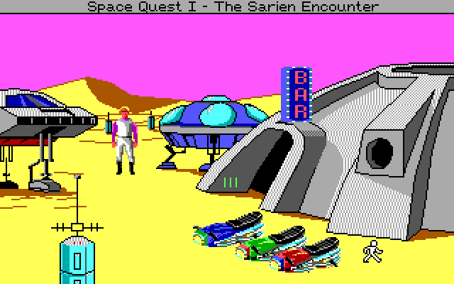 Space Quest IV: Roger Wilco and the Time Rippers IBM PC/Compatibles Screenshot: Arrived in the past...look familiar?