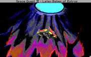 Space Quest IV: Roger Wilco and the Time Rippers for IBM PC/Compatibles - Flying out of the underground fortress...