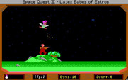 Space Quest IV: Roger Wilco and the Time Rippers for IBM PC/Compatibles - Playing the Ms. Astro Chicken game.