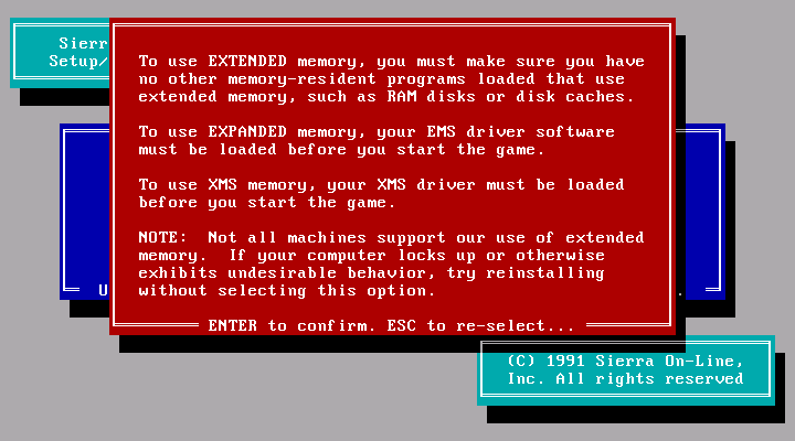 Space Quest IV: Roger Wilco and the Time Rippers IBM PC/Compatibles Screenshot: Some notes about memory... (VGA)