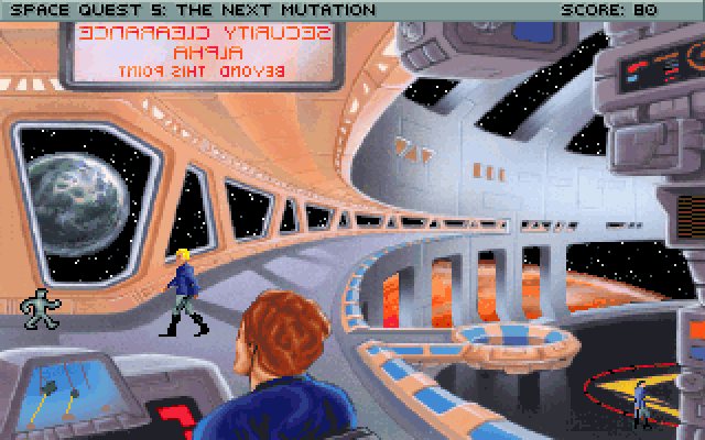 Space Quest V: The Next Mutation IBM PC/Compatibles Screenshot: Exploring...