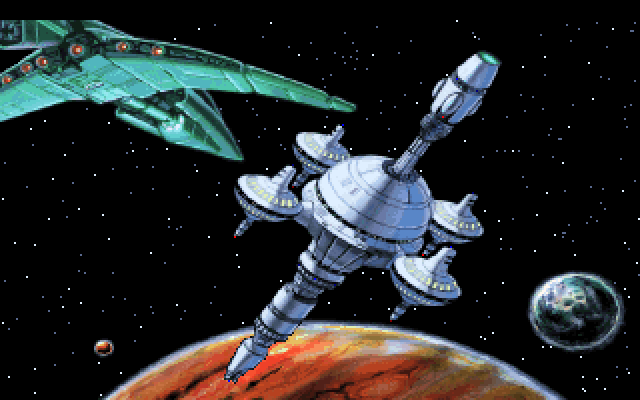 Space Quest V: The Next Mutation IBM PC/Compatibles Screenshot: This looks like trouble...