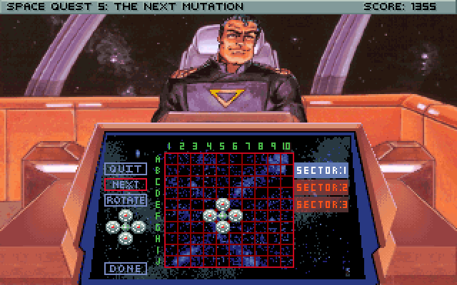 Space Quest V: The Next Mutation IBM PC/Compatibles Screenshot: Playing a friendly game...