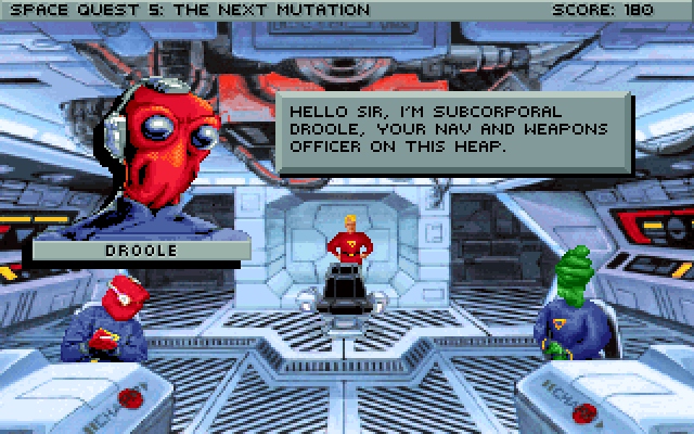 Space Quest V: The Next Mutation IBM PC/Compatibles Screenshot: Our captain has arrived!