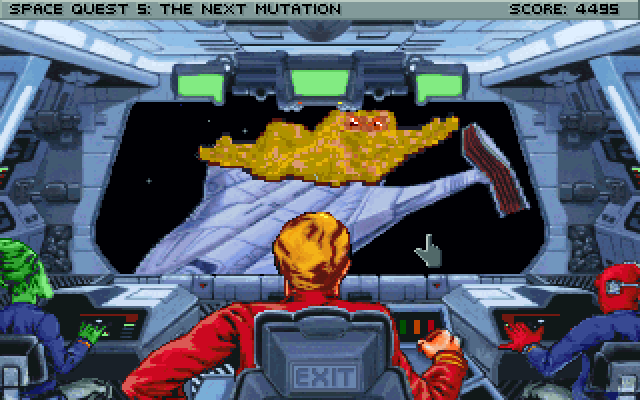 Space Quest V: The Next Mutation IBM PC/Compatibles Screenshot: A large incoming blob!