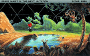 Space Quest V: The Next Mutation for IBM PC/Compatibles - Roger flies around.