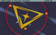 Space Quest V: The Next Mutation for IBM PC/Compatibles - Roger has cleaning duty and needs to make sure this emblem is shiny.