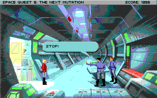 Space Quest V: The Next Mutation IBM PC/Compatibles Screenshot: Roger isn't welcome here.