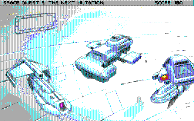 Space Quest V: The Next Mutation IBM PC/Compatibles Screenshot: Roger's new ship.