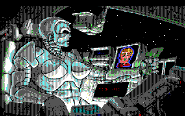 Space Quest V: The Next Mutation IBM PC/Compatibles Screenshot: Why does everyone want Roger dead?