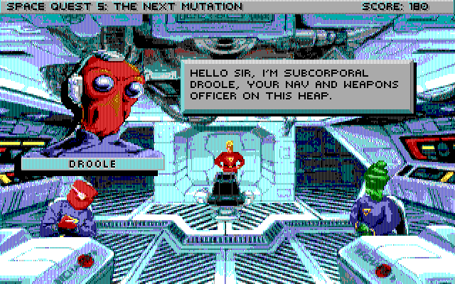 Space Quest V: The Next Mutation IBM PC/Compatibles Screenshot: Introducing the crew.
