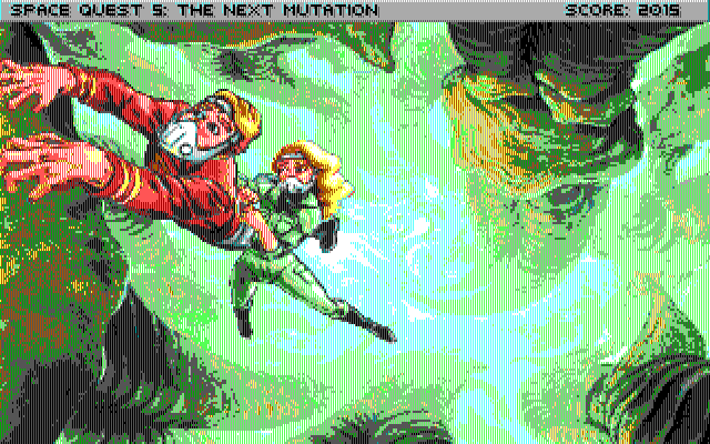 Space Quest V: The Next Mutation IBM PC/Compatibles Screenshot: Hang on!