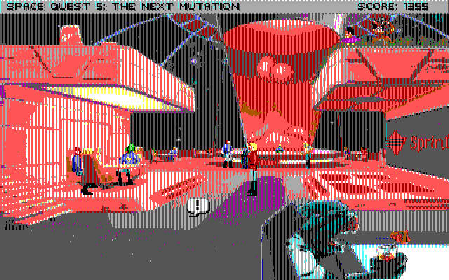 Space Quest V: The Next Mutation IBM PC/Compatibles Screenshot: At the space bar.