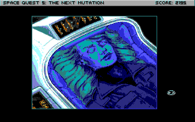 Space Quest V: The Next Mutation IBM PC/Compatibles Screenshot: Bea isn't doing too well...