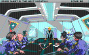 Space Quest V: The Next Mutation for IBM PC/Compatibles - Roger listens in on a conversation.