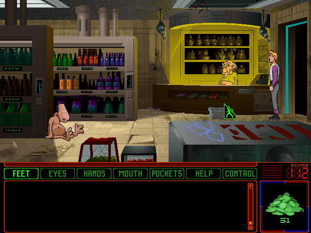 Space Quest 6: Roger Wilco in the Spinal Frontier IBM PC/Compatibles Screenshot: Visiting Boot Liquour...