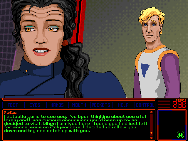 Space Quest 6: Roger Wilco in the Spinal Frontier IBM PC/Compatibles Screenshot: Roger is rescued by Stellar...