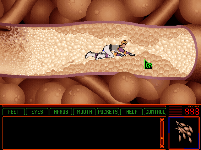 Space Quest 6: Roger Wilco in the Spinal Frontier IBM PC/Compatibles Screenshot: Doesn't look like I can fit through here...