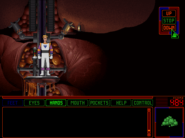 Space Quest 6: Roger Wilco in the Spinal Frontier IBM PC/Compatibles Screenshot: Riding a lift...