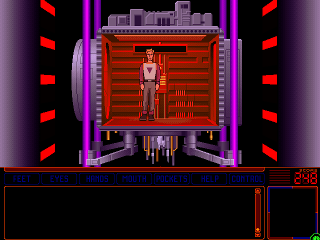 Space Quest 6: Roger Wilco in the Spinal Frontier IBM PC/Compatibles Screenshot: The elevator...