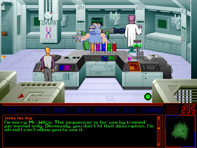 Space Quest 6: Roger Wilco in the Spinal Frontier IBM PC/Compatibles Screenshot: Messing around in sick bay.