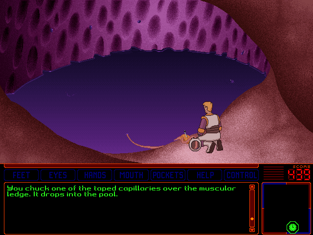 Space Quest 6: Roger Wilco in the Spinal Frontier IBM PC/Compatibles Screenshot: Acquiring some items...