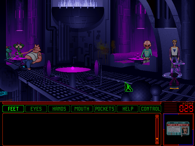 Space Quest 6: Roger Wilco in the Spinal Frontier IBM PC/Compatibles Screenshot: Hmm, what's going on upstairs?