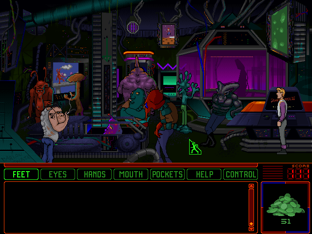Space Quest 6: Roger Wilco in the Spinal Frontier IBM PC/Compatibles Screenshot: Hanging out at the arcade...