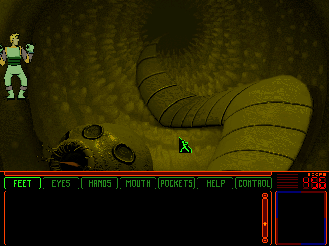 Space Quest 6: Roger Wilco in the Spinal Frontier IBM PC/Compatibles Screenshot: Lookout, it's a tapeworm!