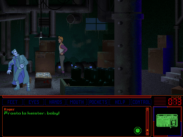 Space Quest 6: Roger Wilco in the Spinal Frontier IBM PC/Compatibles Screenshot: I froze the terminator!