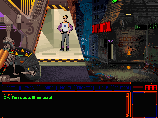 Space Quest 6: Roger Wilco in the Spinal Frontier IBM PC/Compatibles Screenshot: Prepare to beam down!