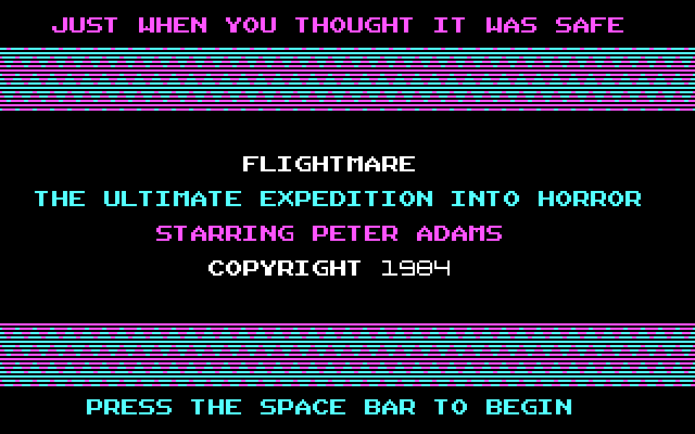 Flightmare IBM PC/Compatibles Screenshot: Title screen.